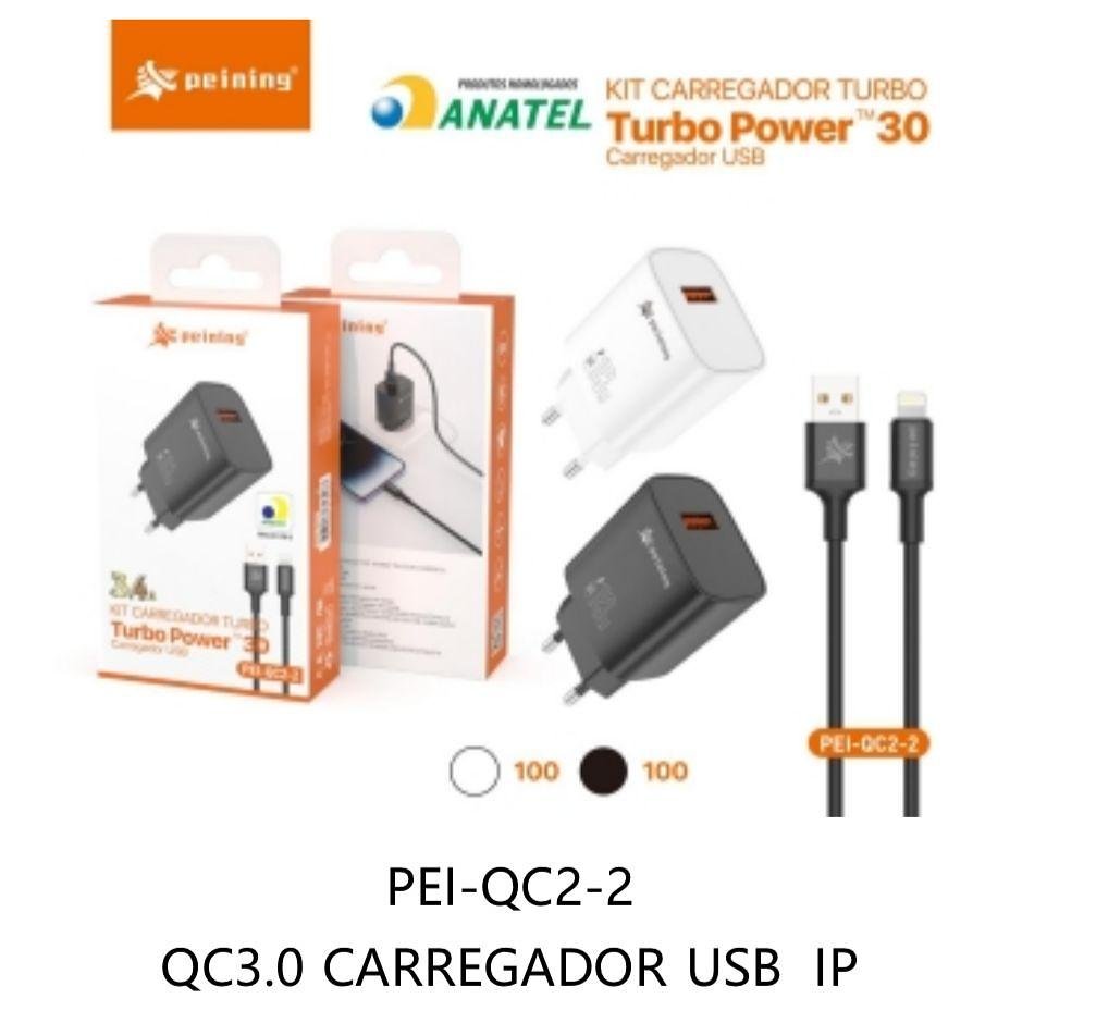 PEINING - CARREGADOR TURBO 3.4v 18w iOS - PEI-QC2-2 IOS - Imagem 3
