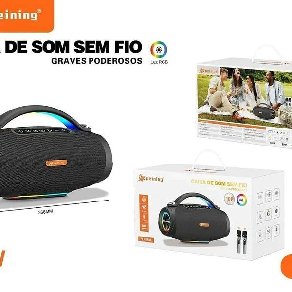PEINING - CAIXA DE SOM BT 100W DE POTENCIA RGB COM ALÇA - PEI-S104 - Imagem 2