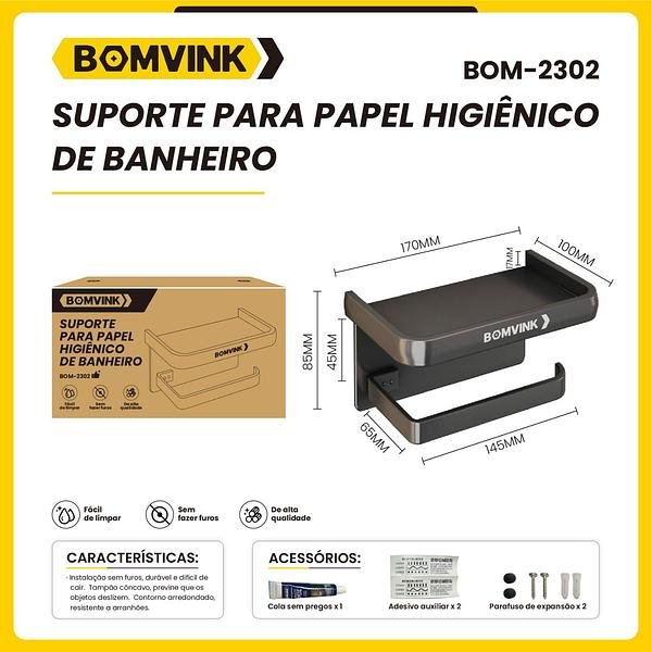 BOMVINK - SUPORTE DE PAPEL HIGIENICO PARA BANHEIRO - Imagem 2