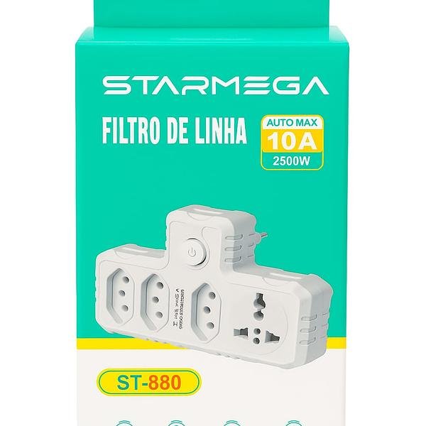 STARMEGA - FILTRO DE LINHA / EXTENSAO 4 TOMADAS USB 2.1A - ST-880 - Imagem 2