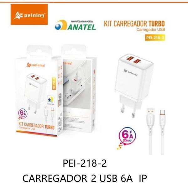 PEINING - CARREGADOR 2 USB IOS - PEI-218-2 - Imagem 2