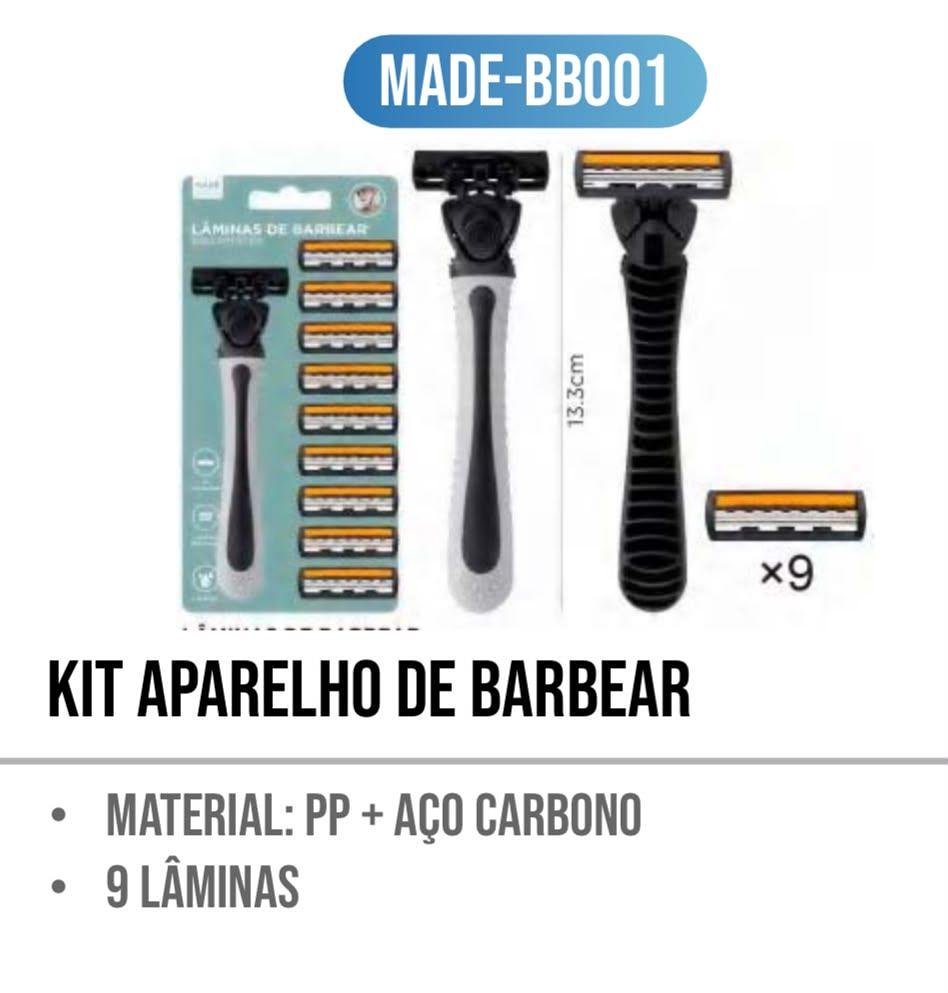 KIT APARELHO DE BARBEAR COM 9 LAMINAS - Imagem 3