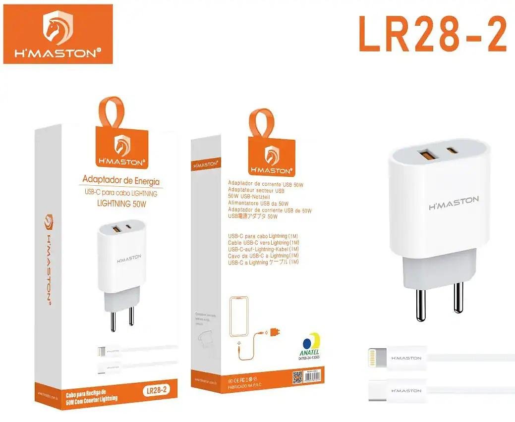 HMASTON - ADAPTADOR DE ENERGIA USB-C PARA CABO LIGHTNING 50W TC - iOS - LR28-2 - Imagem 3
