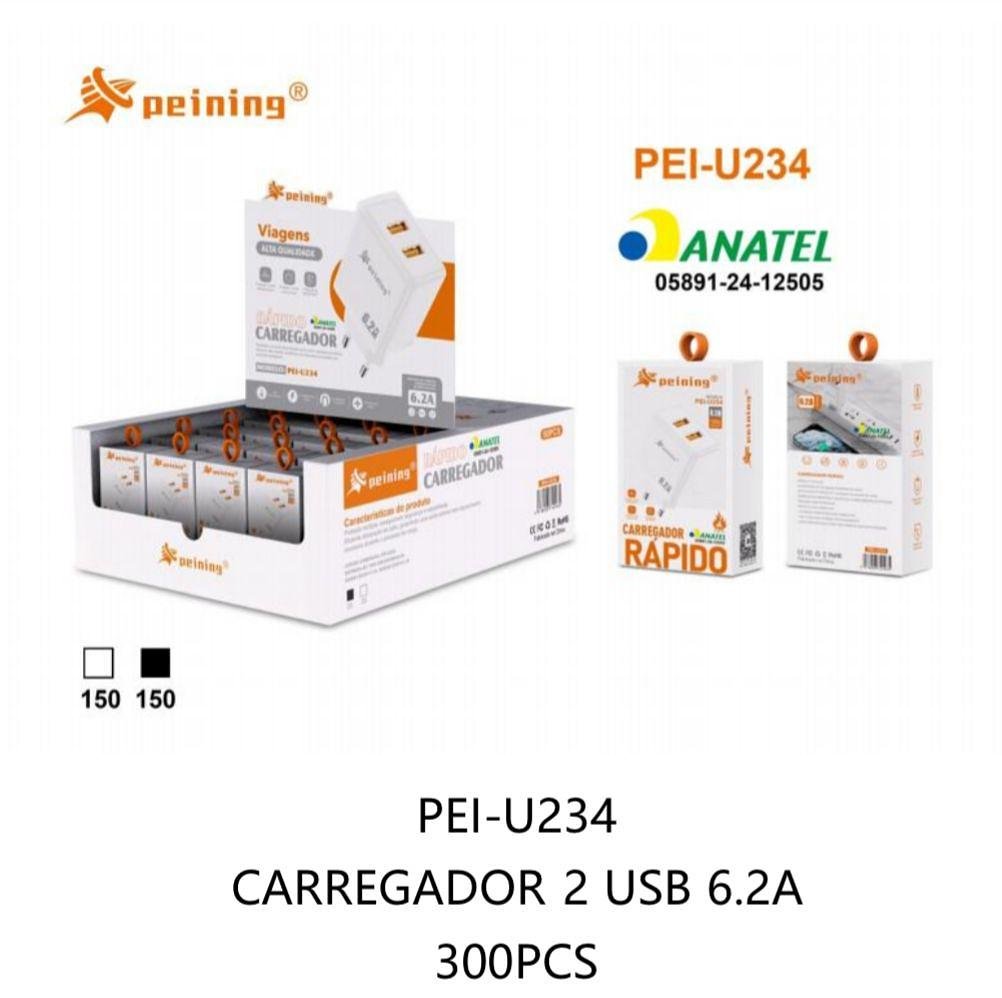PEINING - FONTE/CARREGADOR RAPIDO 6.2A COM 2 USB - Imagem 3
