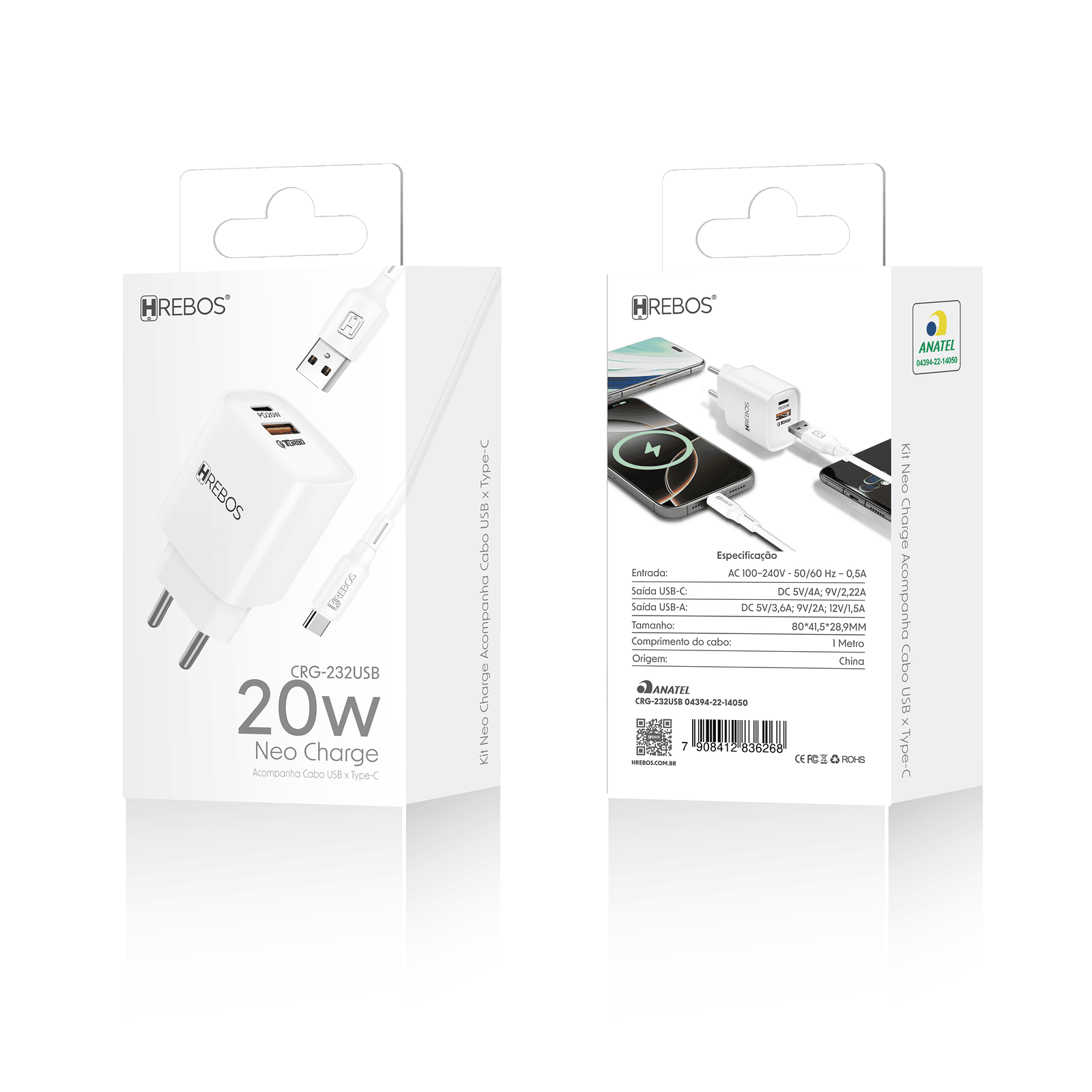 HREBOS - CARREGADOR NEO CHARGE + CABO USB/TC - Imagem 5