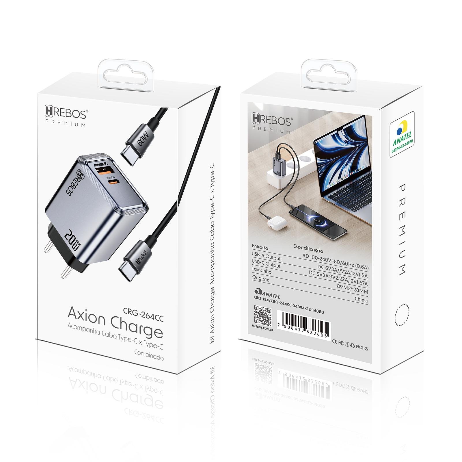 HREBOS - CARREGADOR 20W +CABO TYPE-C TYPE-C - Imagem 5