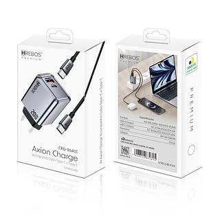 HREBOS - CARREGADOR 20W +CABO TYPE-C TYPE-C