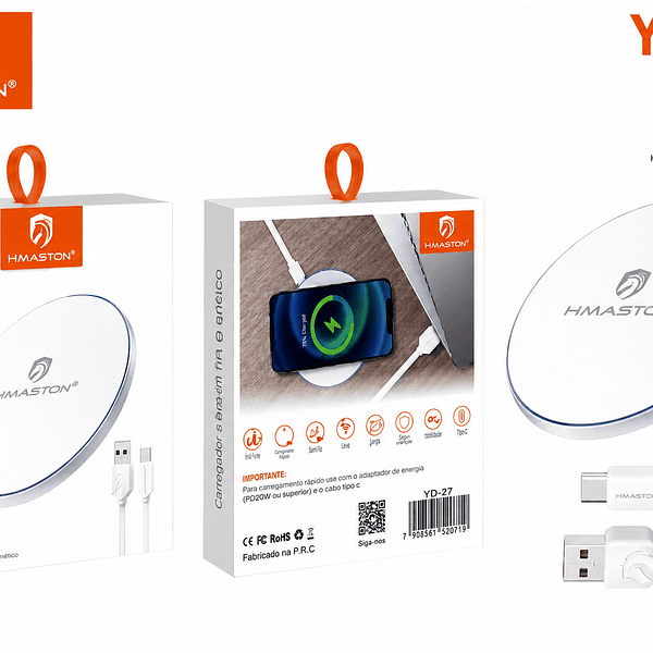 HMASTON - CARREGADOR SEM FIO MAGNETICO YD-27 - Imagem 2