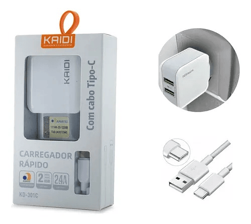 KAIDI - CARREGADOR DE TOMADA 12W 2.4A TC - Imagem 3