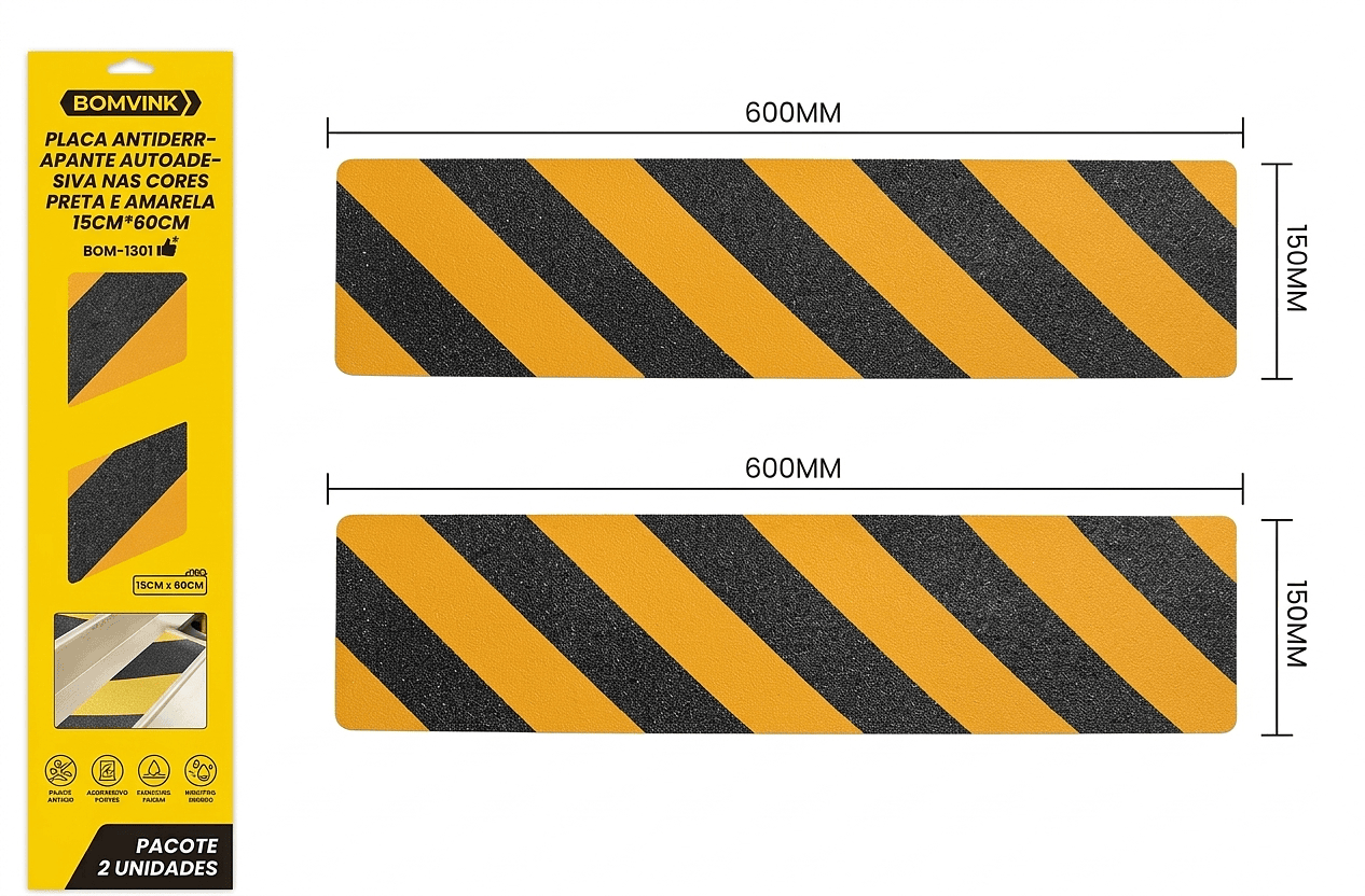 PLACA ANTIDERRAPANTE AUTOADESIVA 15CM*60CM - Imagem 3
