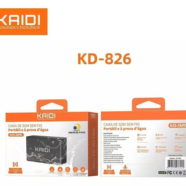 KAIDI - CAIXA DE SOM BLUETOOTH IPX7 5W - Imagem 2