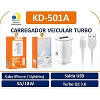 CARREGADOR VEICULAR KAIDI CARRO iOS - 501A - Imagem 4