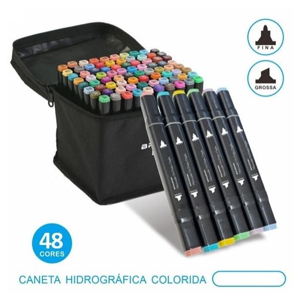 ESTOJO COM 48 CORES - CANETA HIDROGRÁFICA COLORIDA - Imagem 2