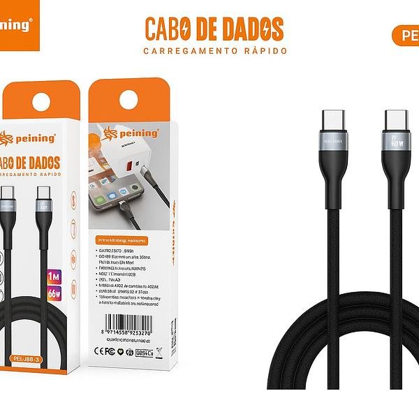 PEINING - CABO DE DADOS E CARREGAMENTO TURBO TECIDO TC / TC 1M - PEI-J88-5 - Imagem 2