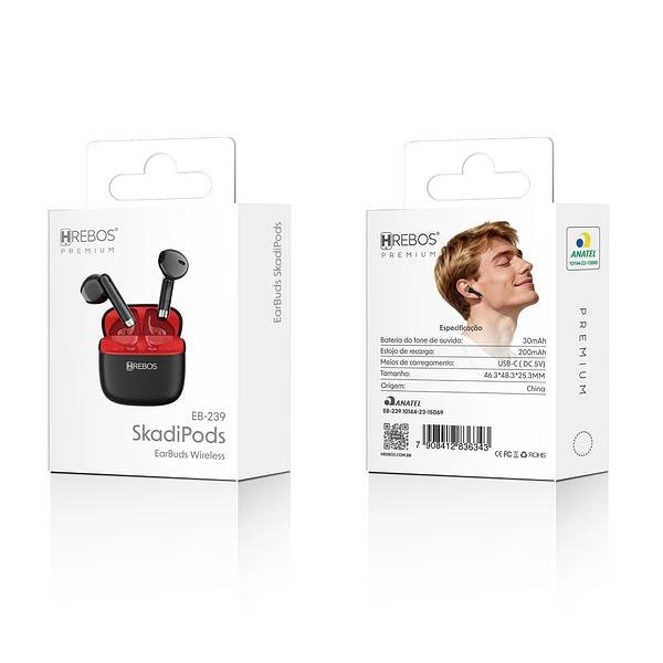 HREBOS- FONE EARBUDS SKADPODS EB-239 - Imagem 2