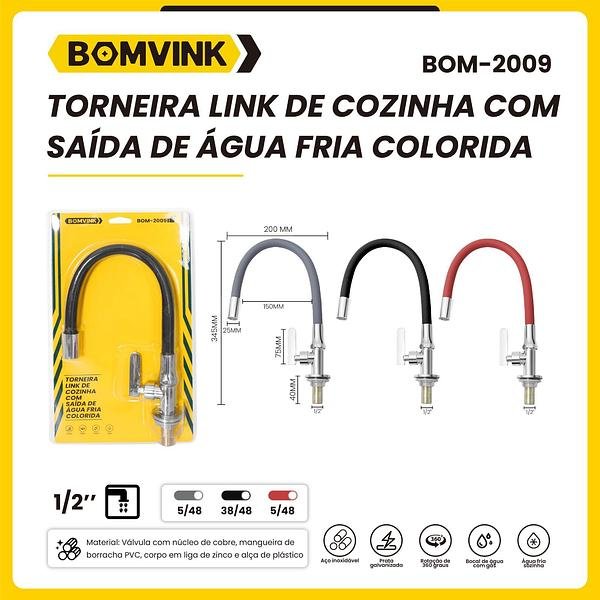 BOMVINK - TORNEIRA FLEXIVEL DE COZINHA COLORIDA COM SAIDA DE BANCADA - Imagem 2
