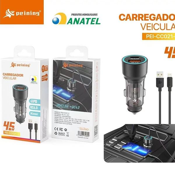 PENING - CARREGADOR VEICULAR UBS / iOS - CC021-2 - Imagem 2