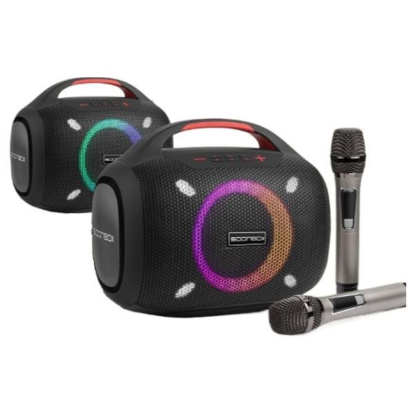 SOONBOX - CAIXA DE SOM BLUETOOTH LED COM 2 MICROFONES - S6300 - Imagem 2