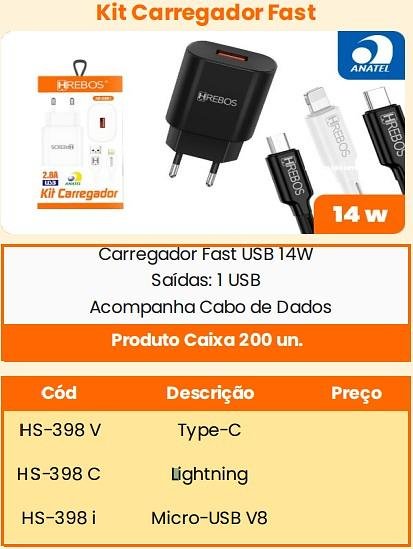 HREBOS - CARREGADOR 14W iOS - HS-398A - Imagem 8
