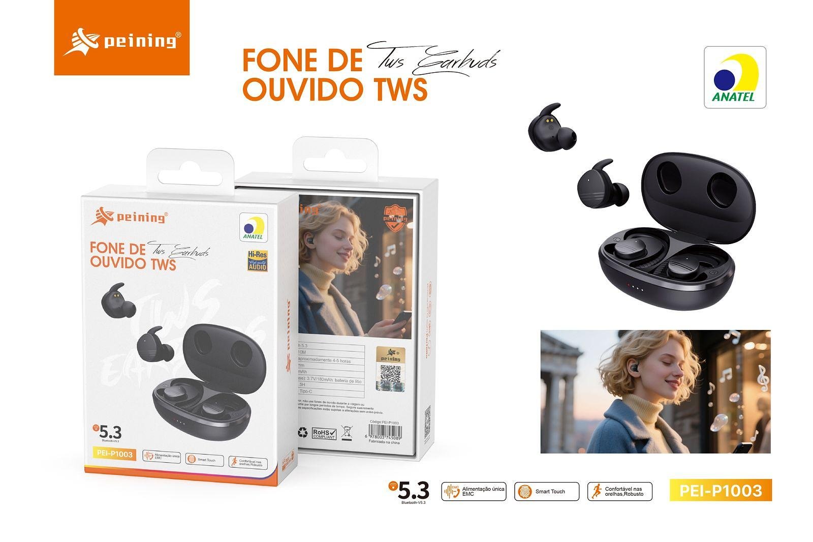 PEINING - FONE DE OUVIDO TWS 5.3 P1003 - Imagem 3